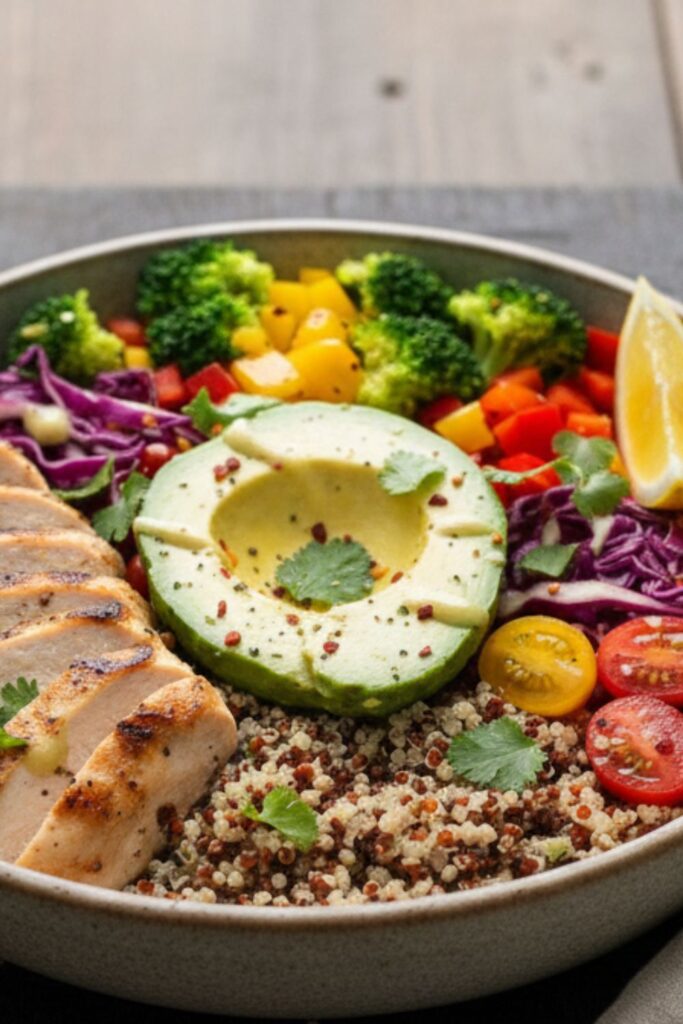 Lemon Herb Grilled Chicken Quinoa Bowl