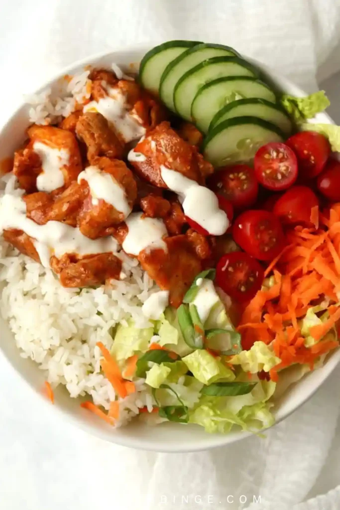 Chicken & Rice Bowls with Garlic Sauce Recipe