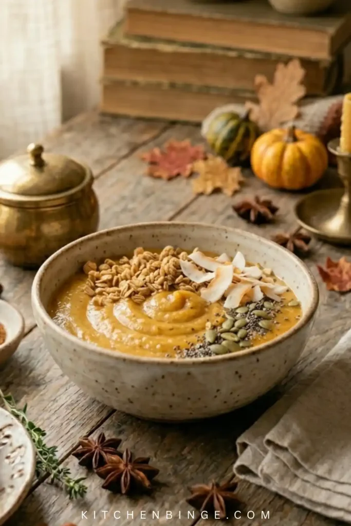 Healthy Pumpkin Spice Latte Smoothie Bowl (Starbucks Copycat!)