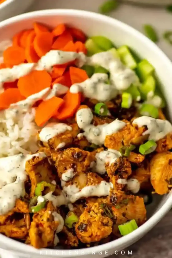 Chicken & Rice Bowls with Garlic Sauce Recipe