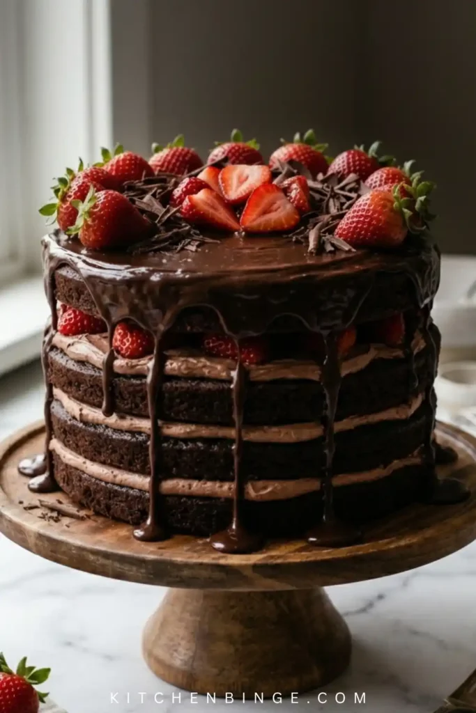 Best Strawberry Chocolate Cake Recipe (Rich, Fudgy & Fresh)