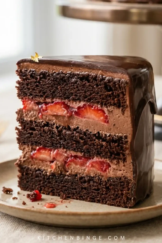 Best Strawberry Chocolate Cake Recipe (Rich, Fudgy & Fresh)