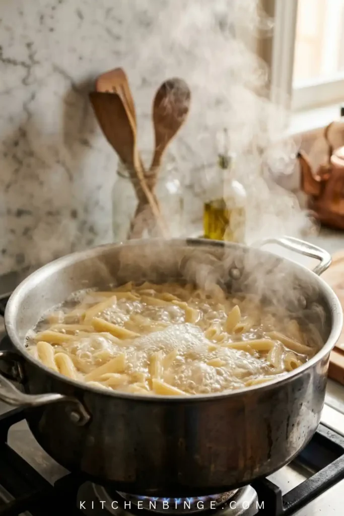 Classic Baked Penne Pasta with Ricotta and Crispy Bacon