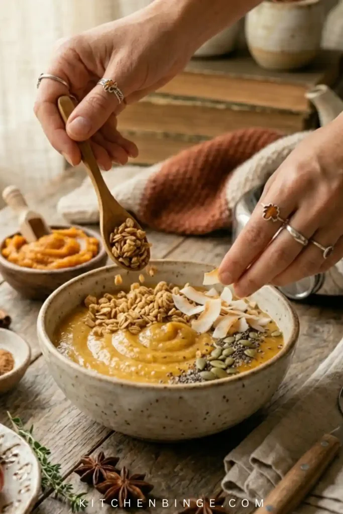 Healthy Pumpkin Spice Latte Smoothie Bowl (Starbucks Copycat!)