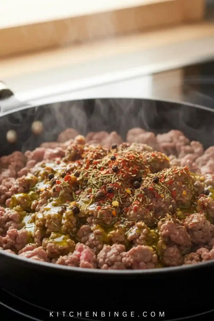 A beautiful, vibrant burger bowl in a ceramic dish featuring lean ground beef, sliced avocado, cherry tomatoes, red onions, and a drizzle of secret sauce over a bed of fresh greens.
