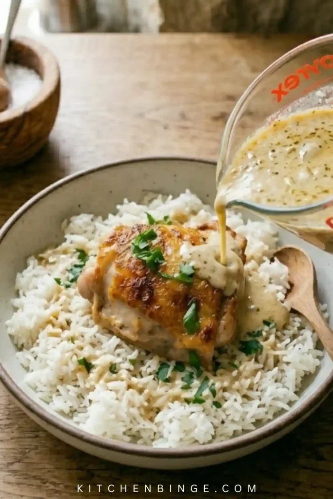 Chicken & Rice Bowls with Garlic Sauce Recipe