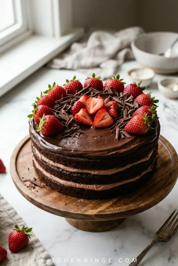Best Strawberry Chocolate Cake Recipe (Rich, Fudgy & Fresh)