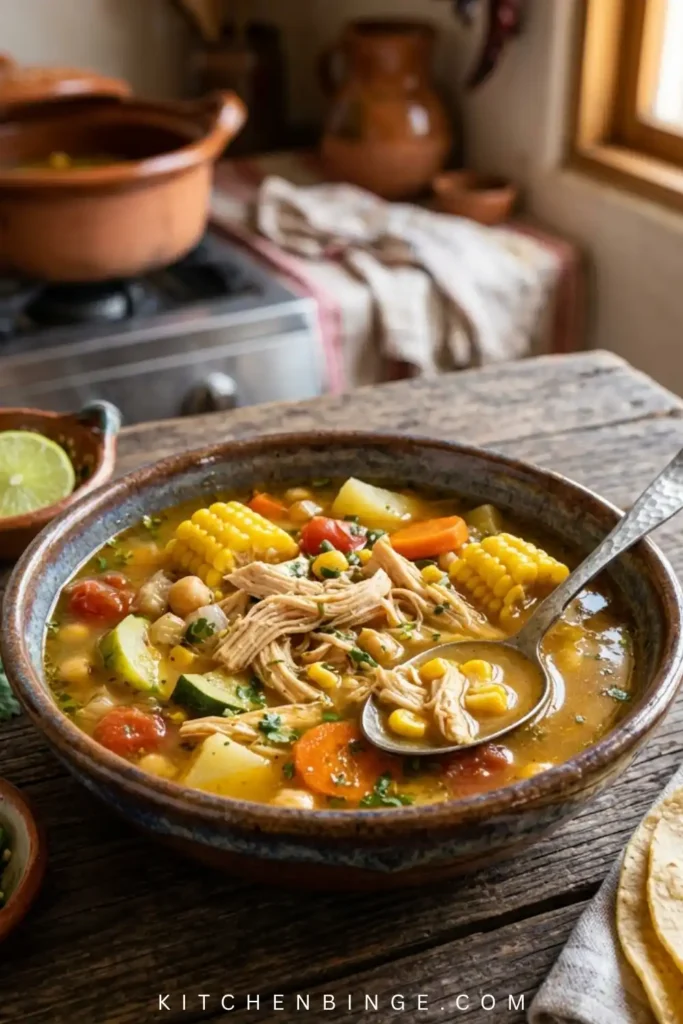 Healthy Mexican Chicken Vegetable Soup Recipe 