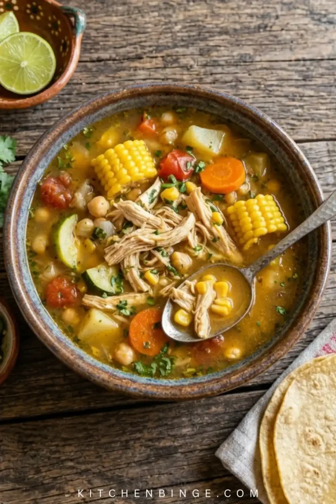 Healthy Mexican Chicken Vegetable Soup Recipe 