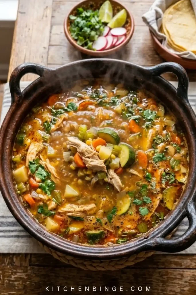 Healthy Mexican Chicken Vegetable Soup Recipe 