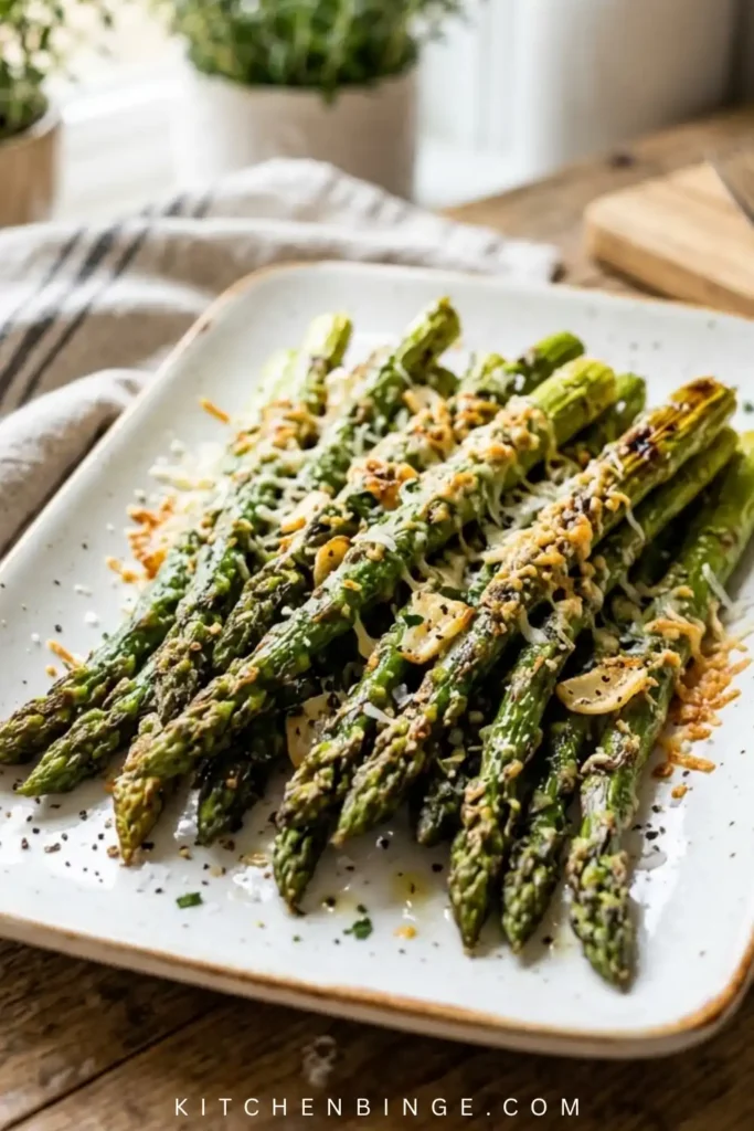 Simple & Delicious Roasted Garlic Parmesan Asparagus Recipe 